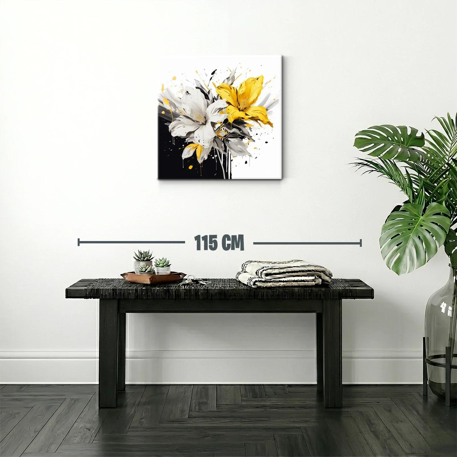 Flores en contraste brillante con tonos amarillos y grises — miniatura 2
