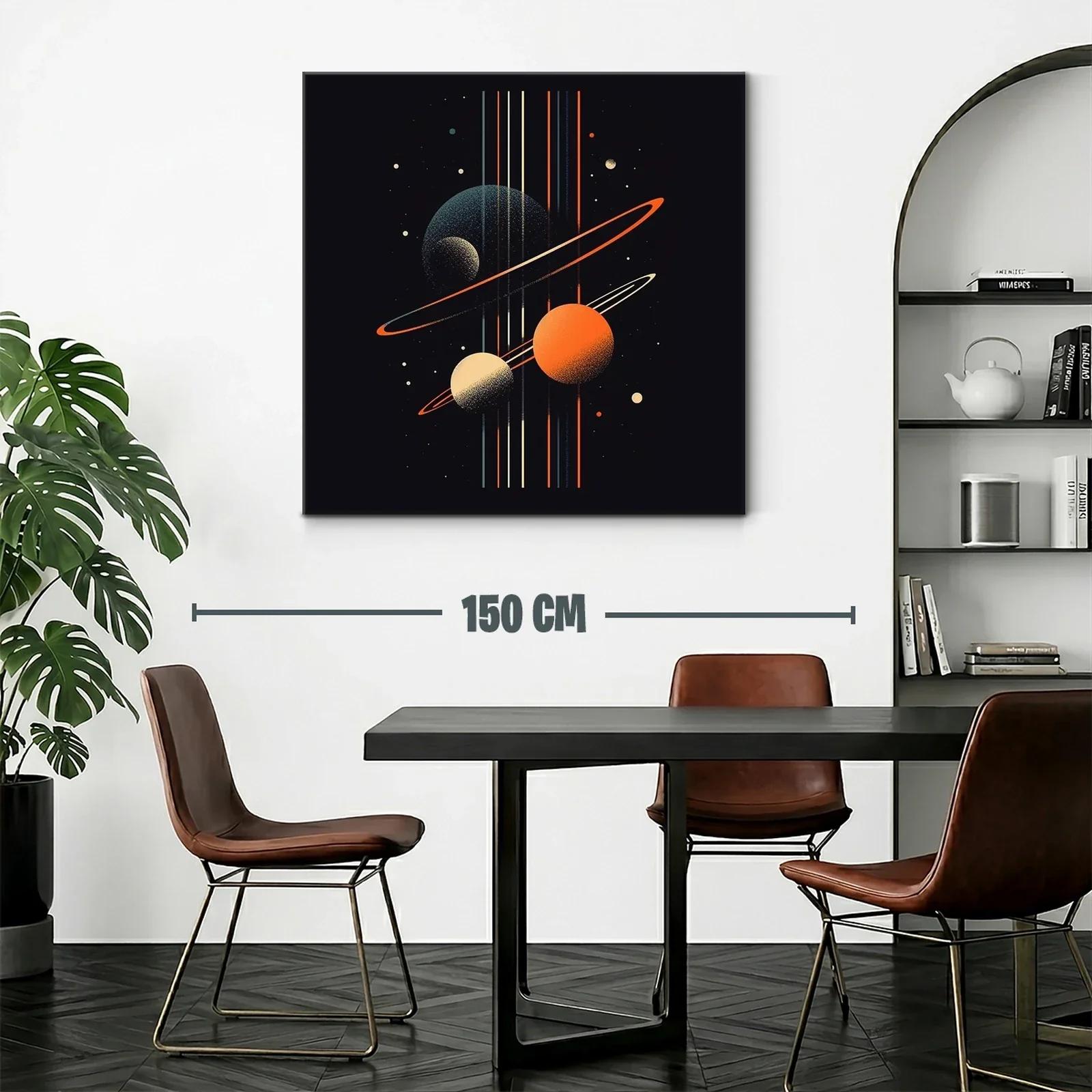 Composición cósmica con planetas y anillos vibrantes — miniatura 2