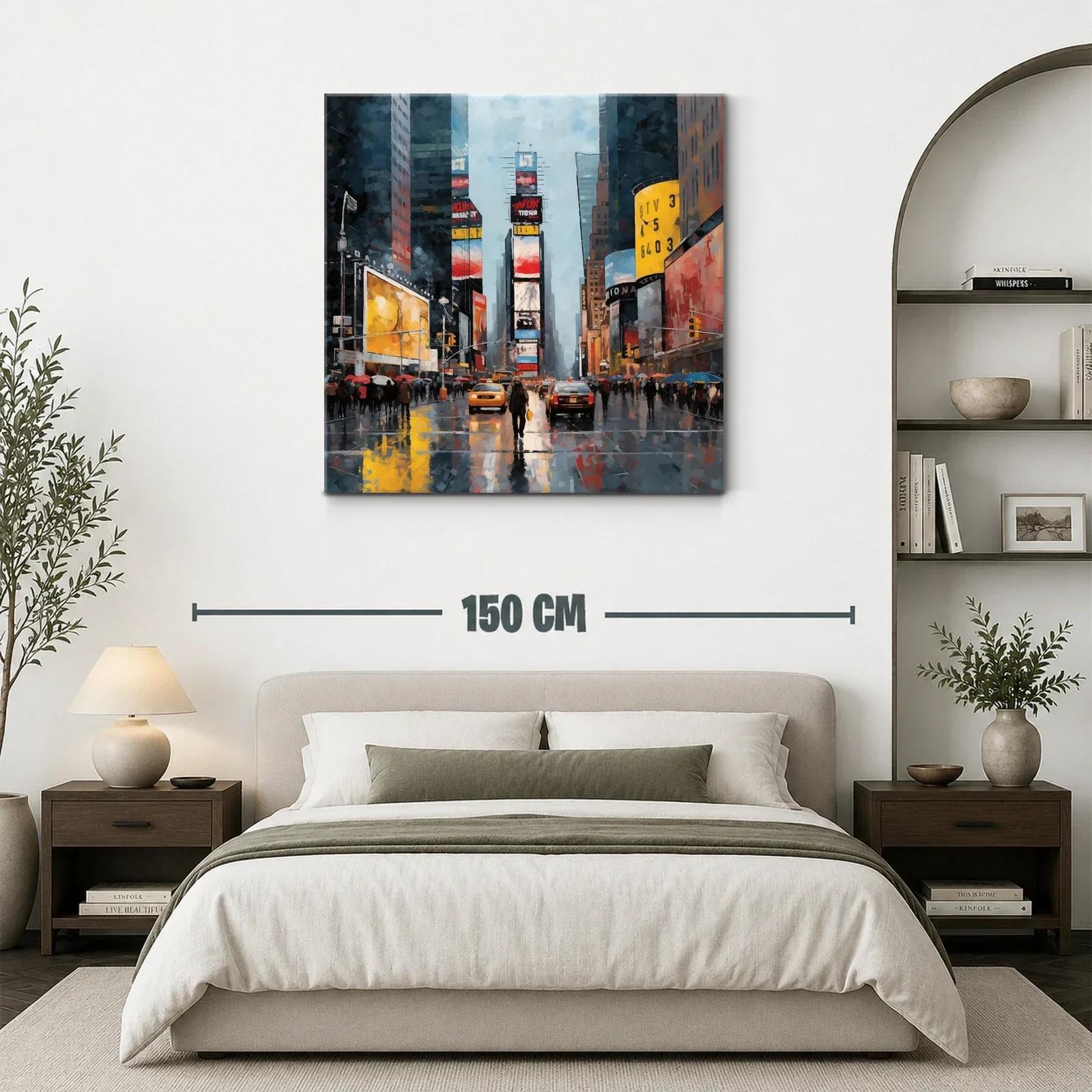 Escena urbana vibrante con reflejos de ciudad lluviosa — miniatura 3