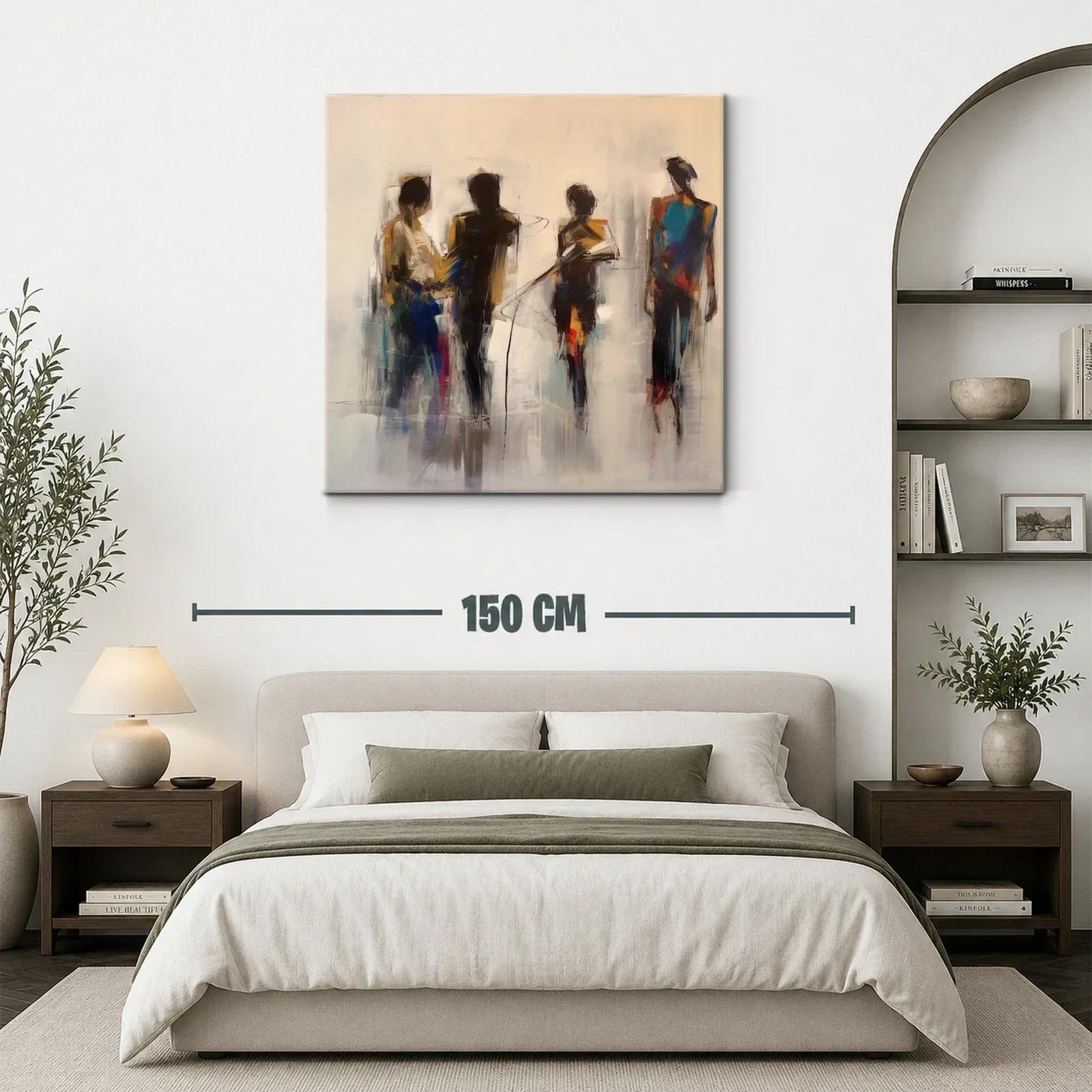 Composición abstracta de figuras humanas en movimiento — miniatura 3