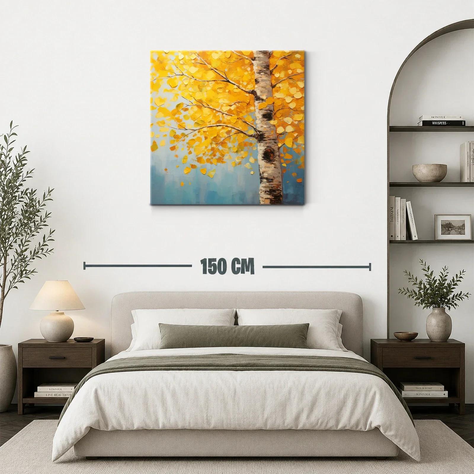 Cuadro árbol con hojas amarillas en otoño vibrante — miniatura 3