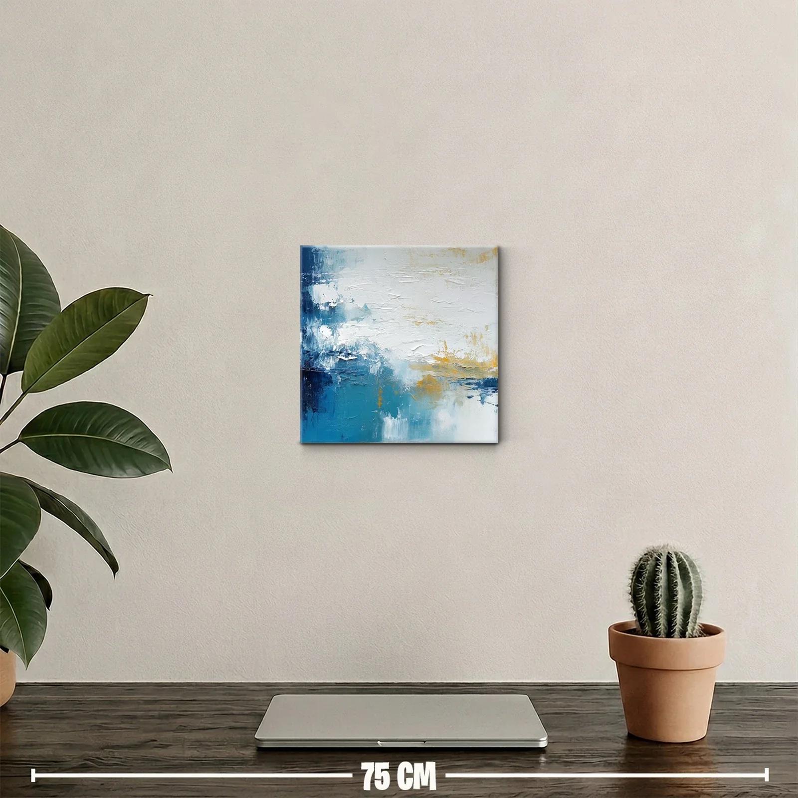 Composición abstracta en azul blanco y dorado — miniatura 2