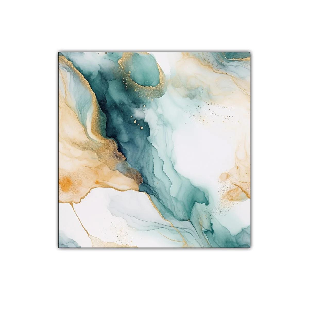 Cuadro decorativo con elegantes tonos verdes y dorados — imagen principal