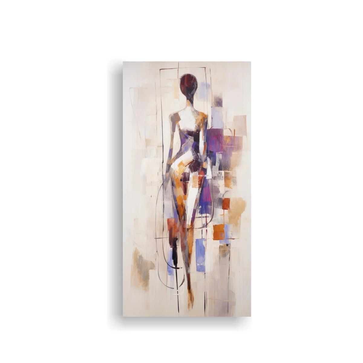 Cuadro figura femenina abstracta con bloques geométricos — imagen principal