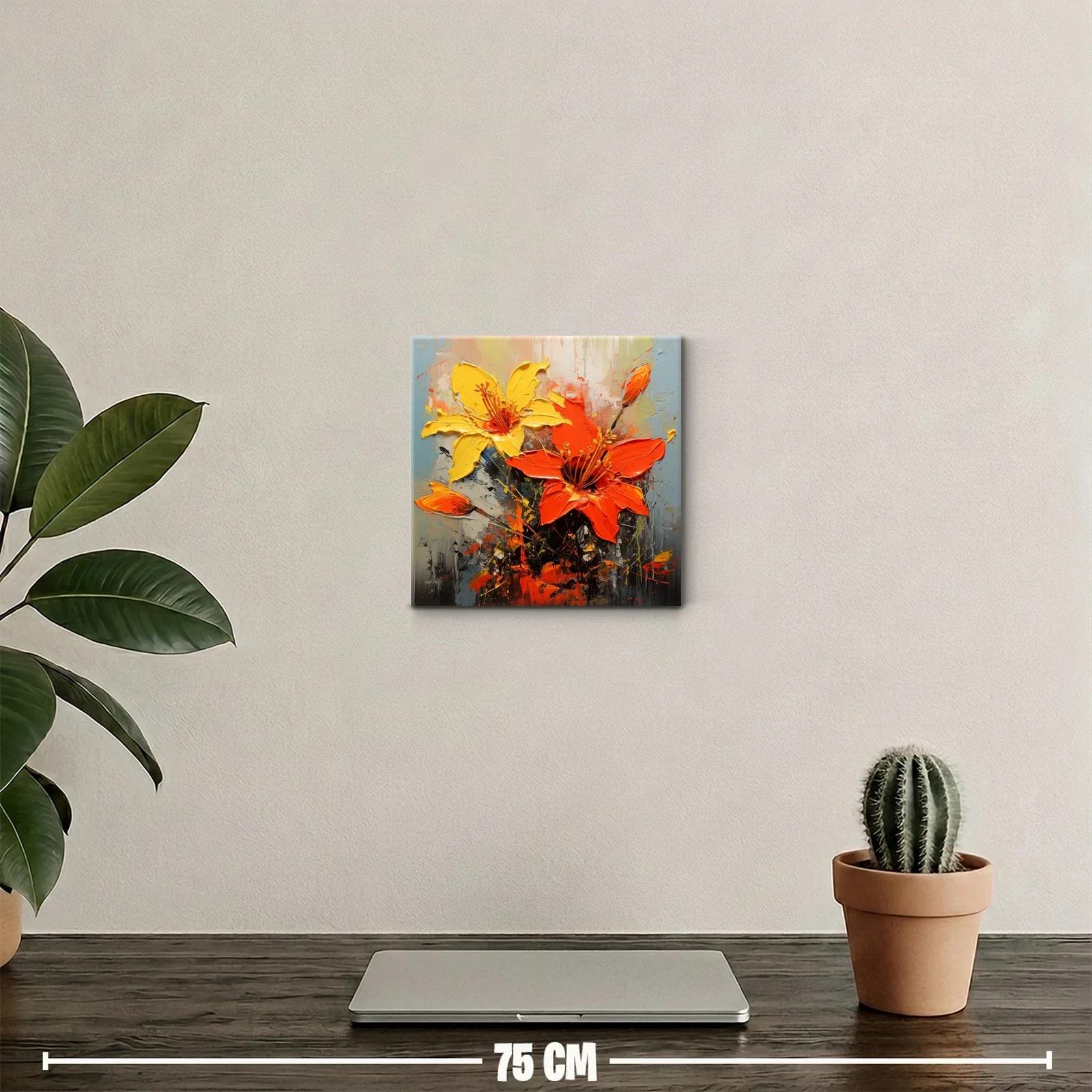Explosión de Flores en Tonos Naranjas y Amarillos Vibrantes — miniatura 2