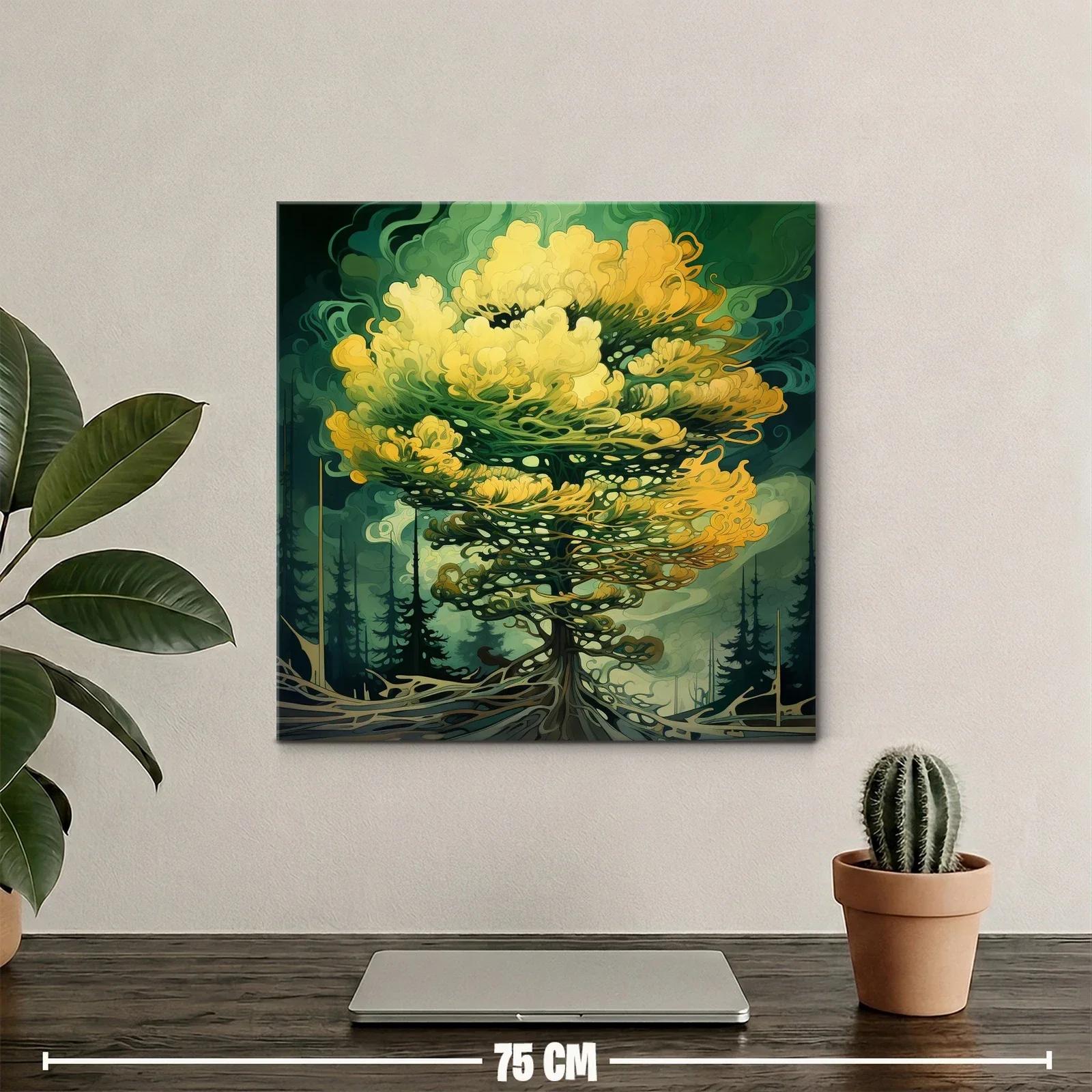 Árbol fantástico con tonos verdes y amarillos vibrantes — miniatura 2
