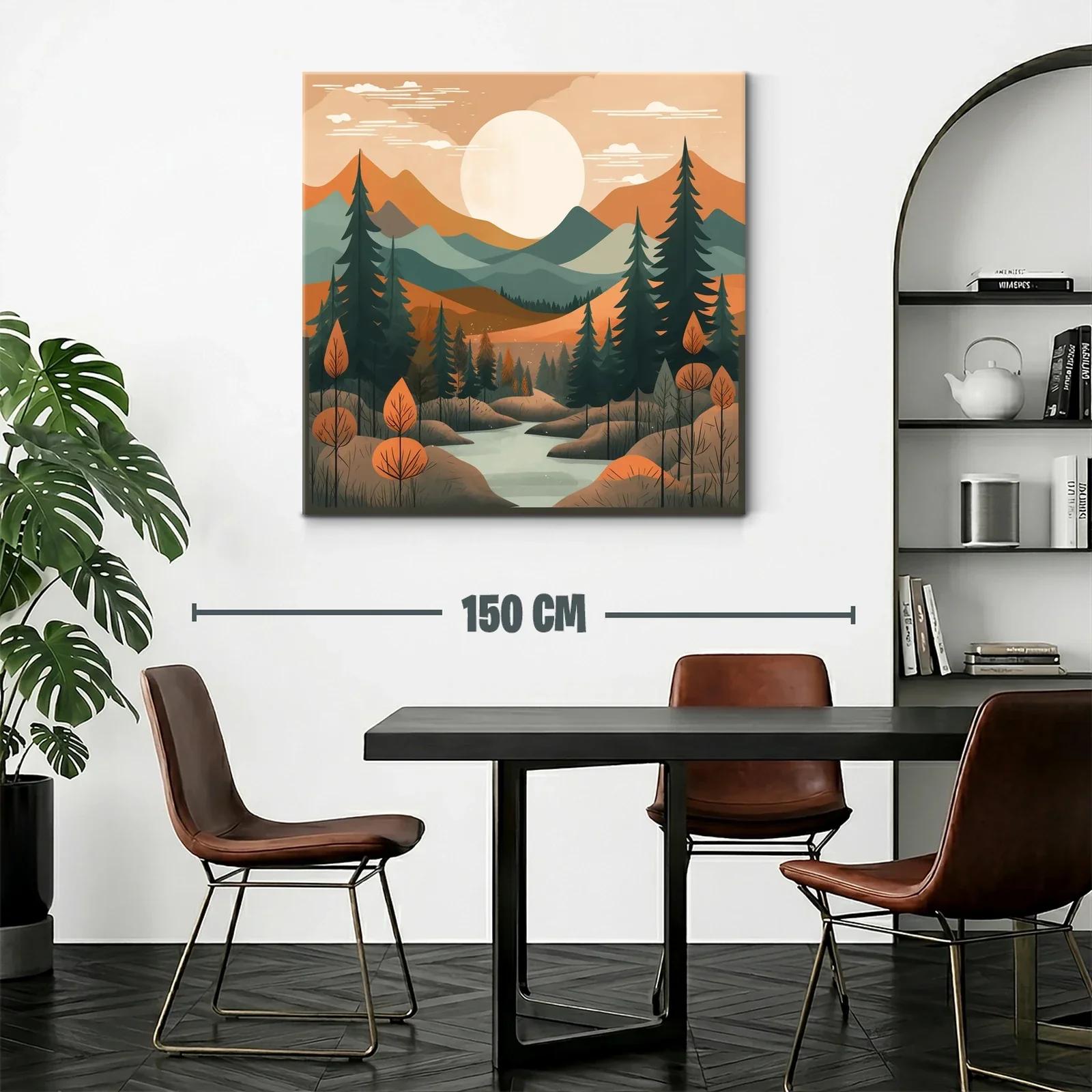 Paisaje sereno con montañas y río al atardecer — miniatura 2