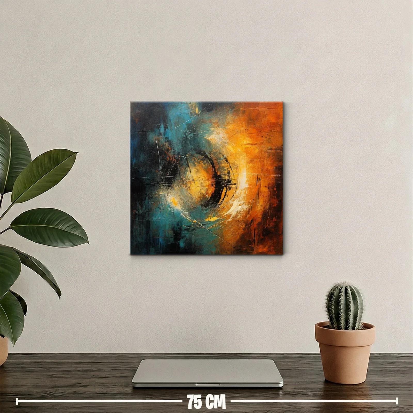 Composición abstracta con energía en tonos cálidos y fríos — miniatura 2