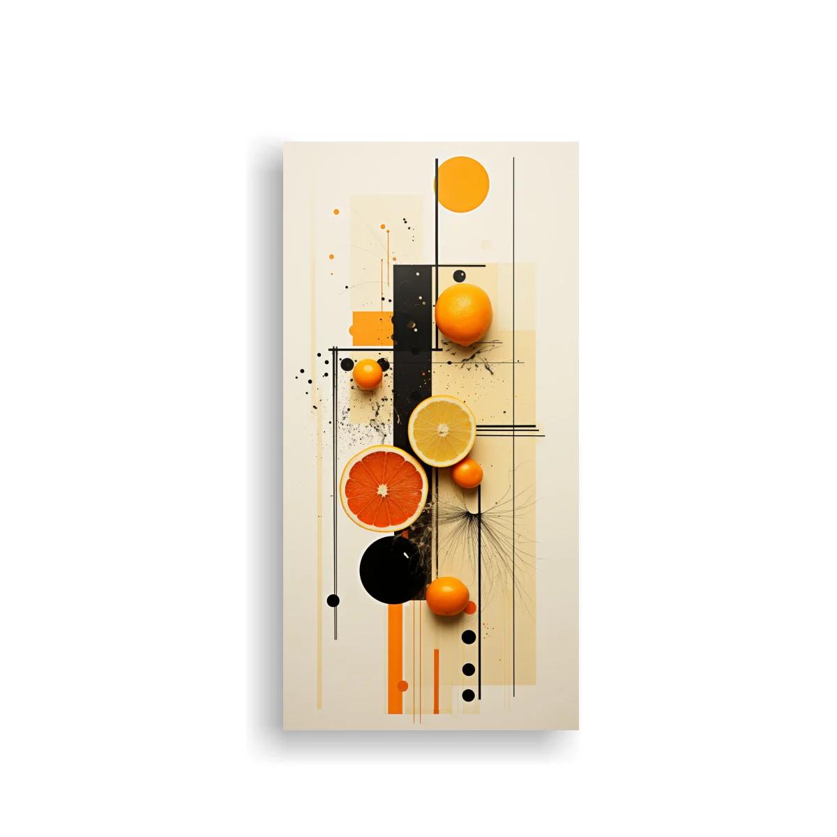 Cuadro de naranjas con geometría abstracta — imagen principal