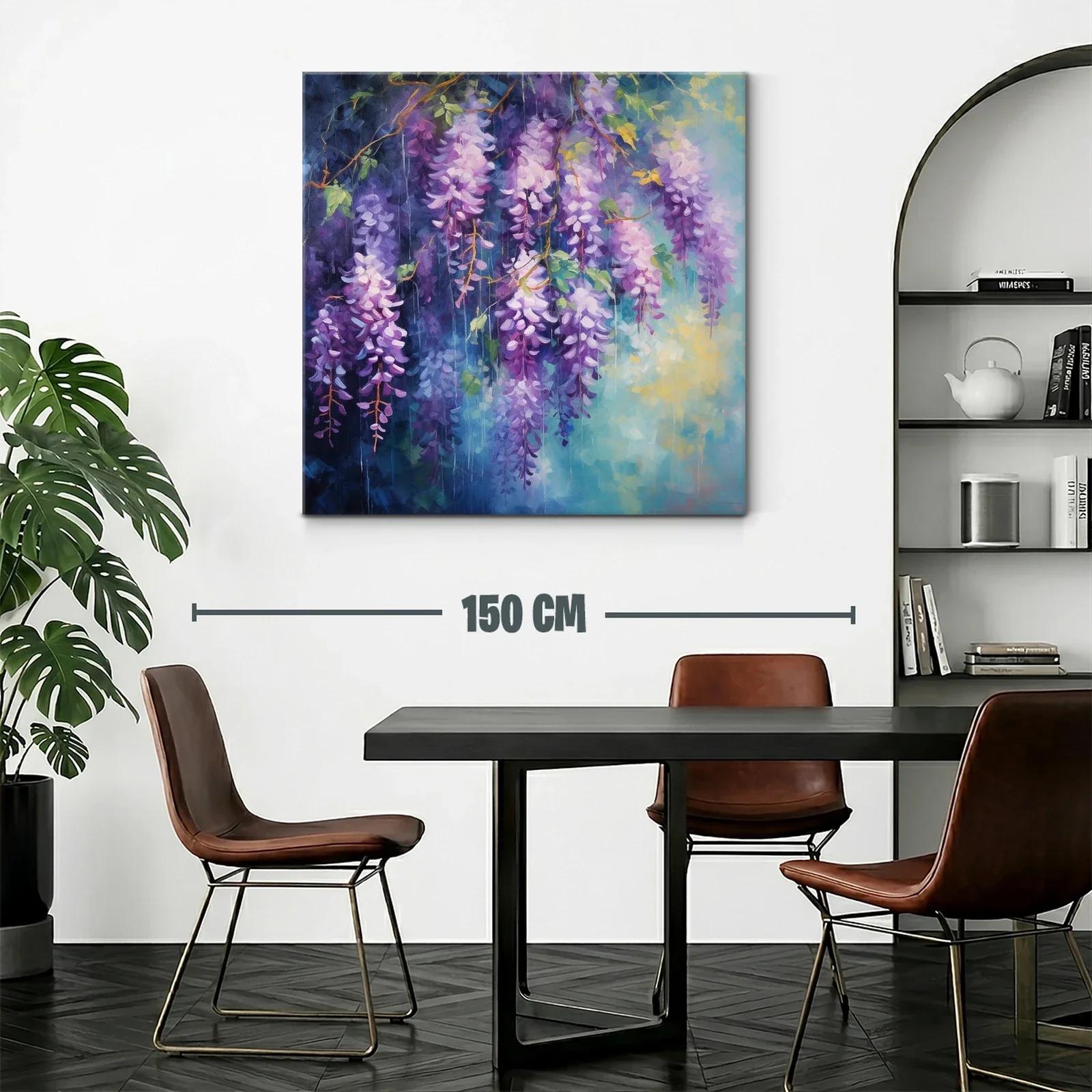 Exuberancia floral en cascada de glicinias violetas y lilas — miniatura 2