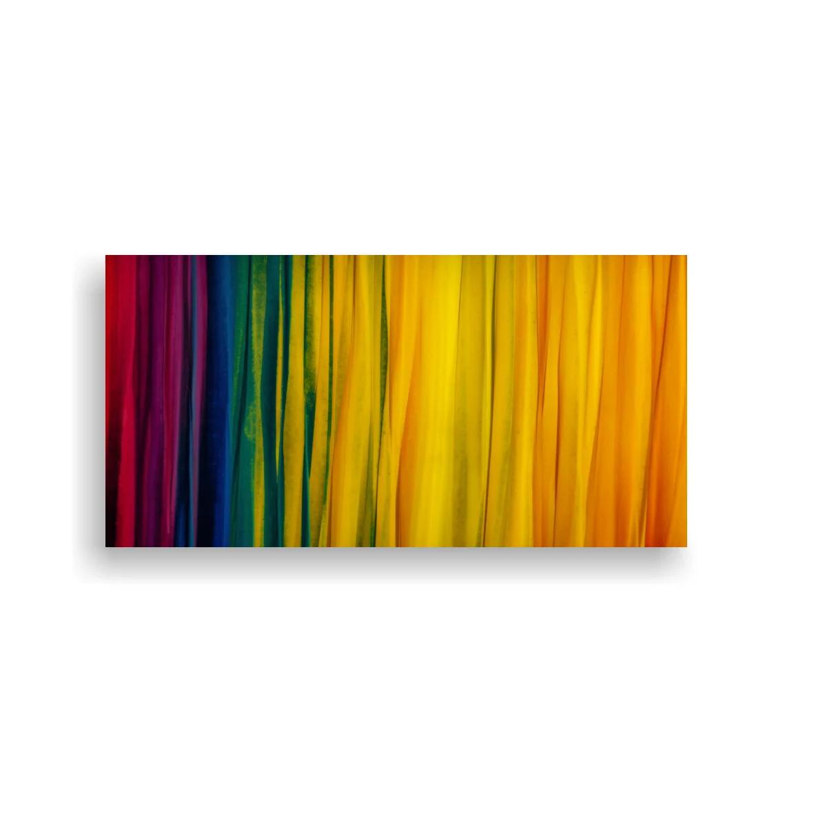 Cuadro franjas verticales multicolor con efecto escurrido