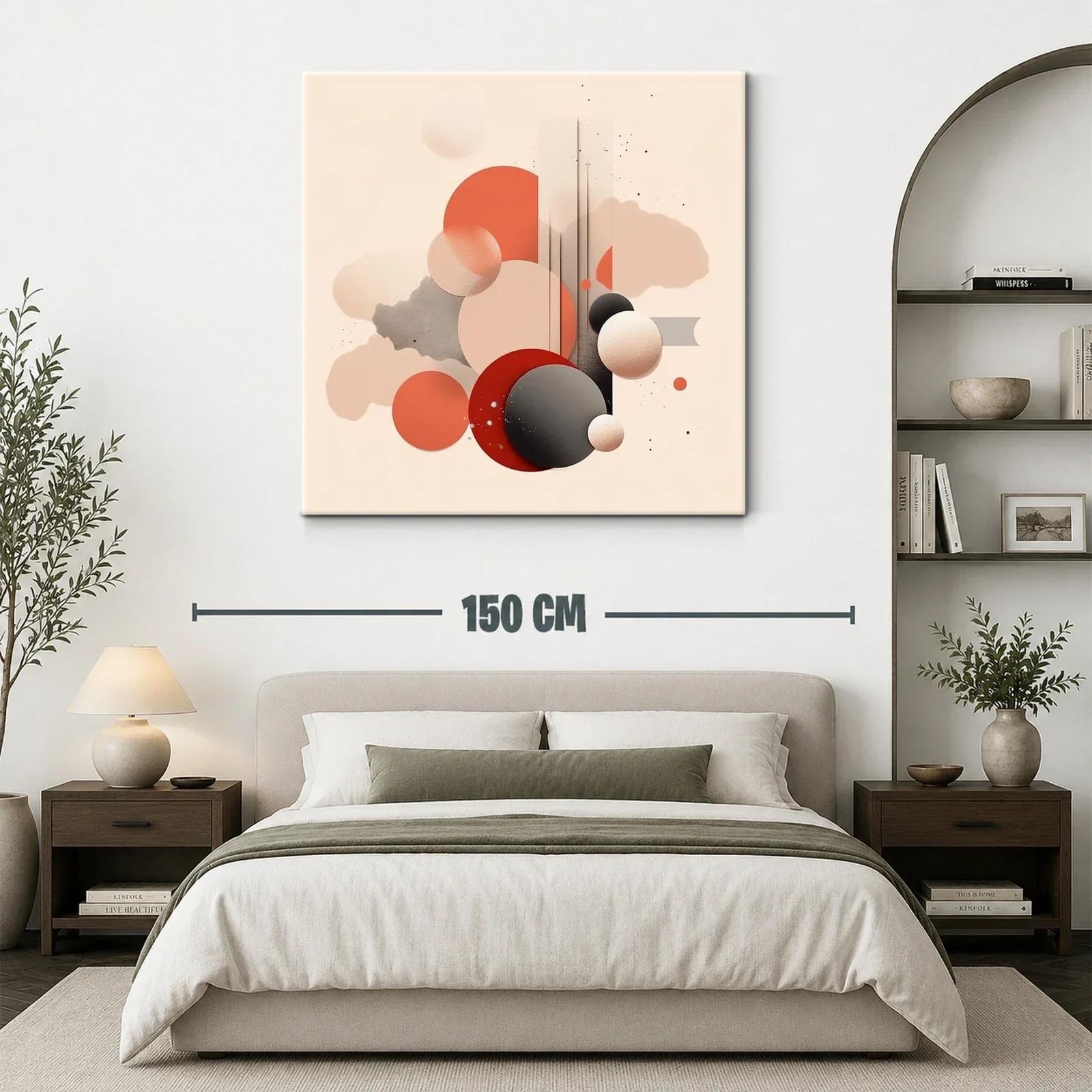 Composición abstracta con formas circulares y tonalidades cálidas — miniatura 3