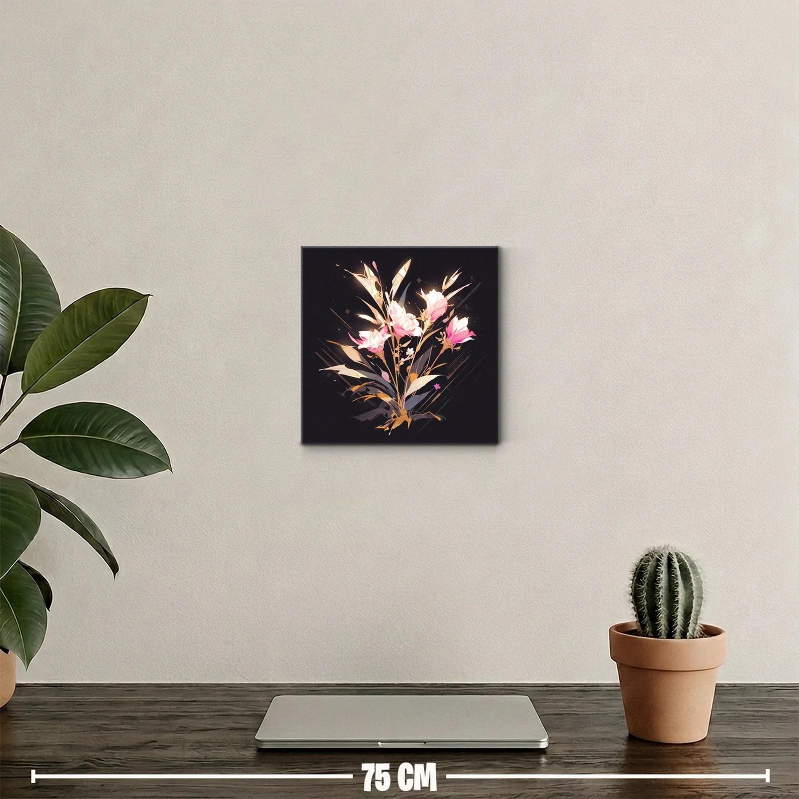 Composición floral elegante con tonos dorados y rosas — miniatura 2