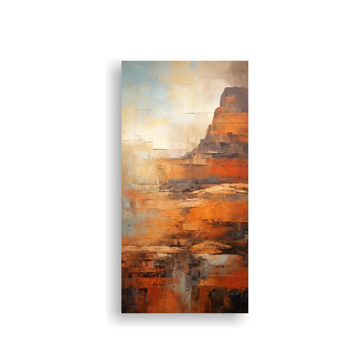 Cuadro paisaje abstracto de cañón rocoso en capas terrosas — imagen principal