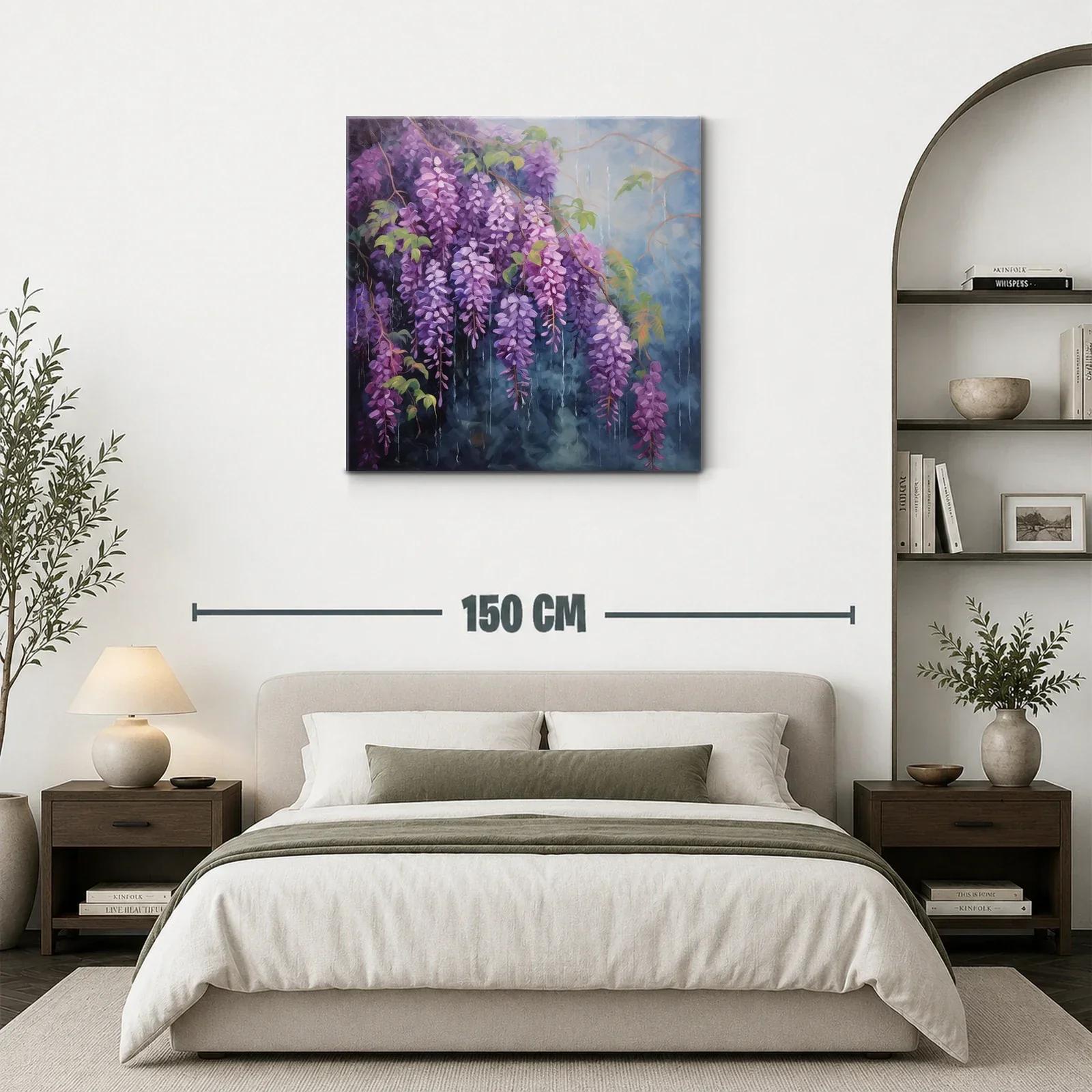 Elegancia floral en cascada con tonos violetas y verdes — miniatura 3