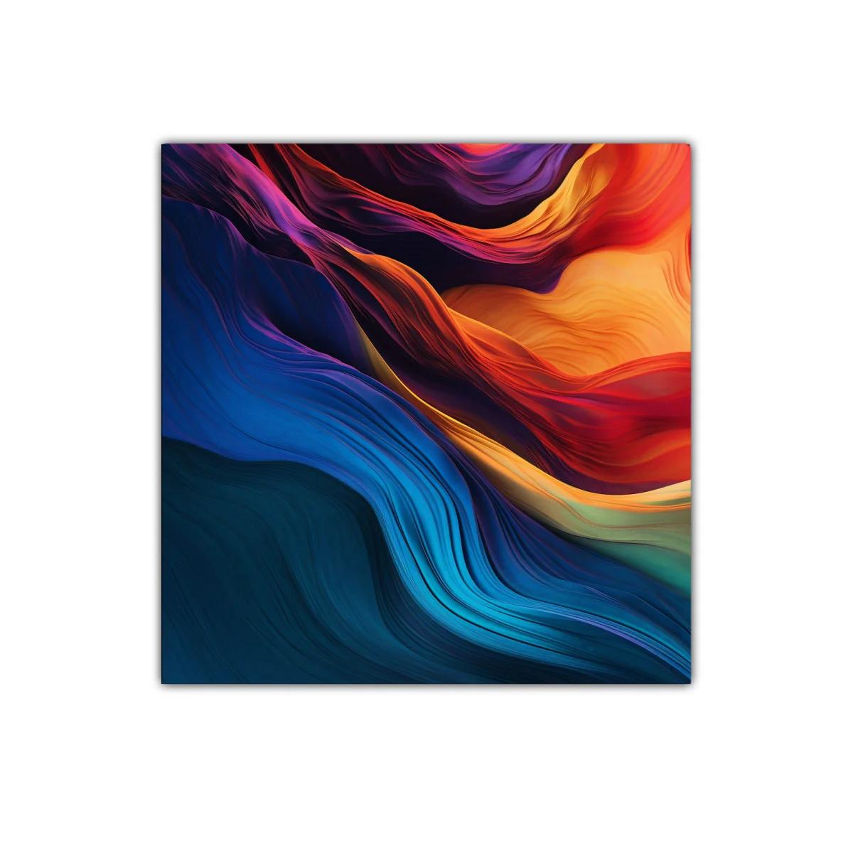 Cuadro decorativo con flujos vibrantes de color y movimiento — imagen principal