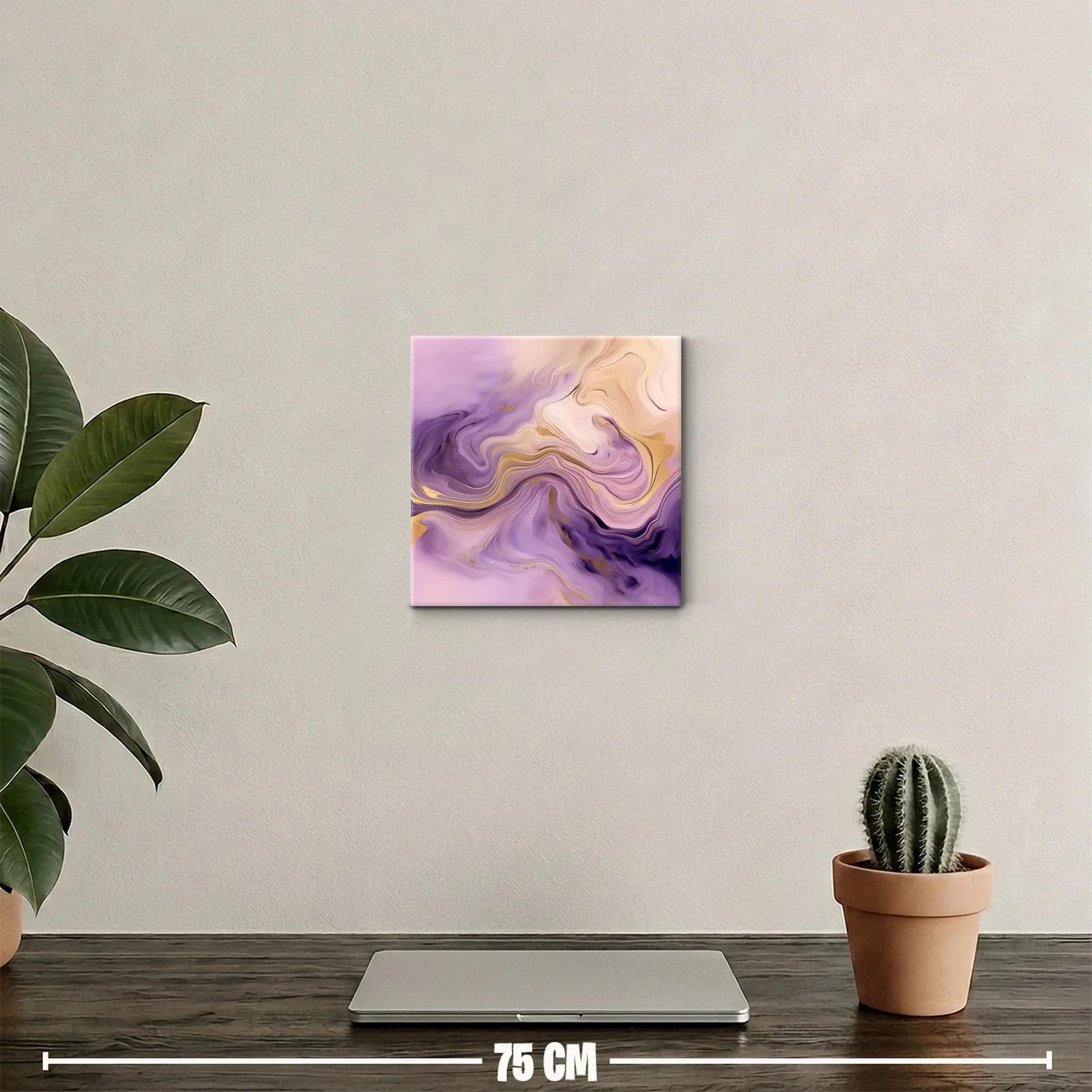 Cuadro decorativo con formas abstractas y tonos lavanda — miniatura 2