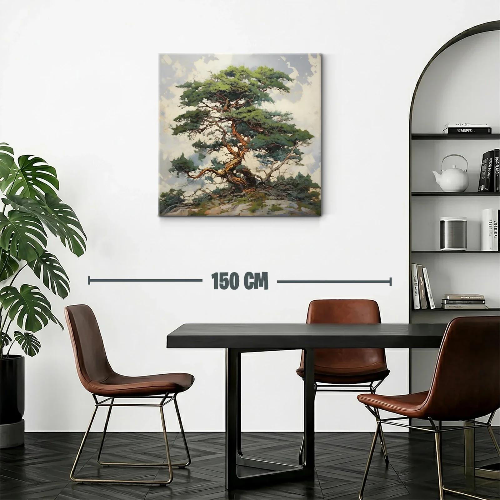 Árbol solitario con ramas retorcidas y follaje verde — miniatura 2