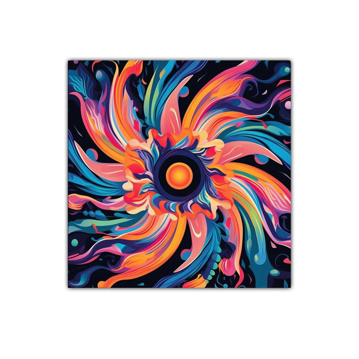 Cuadro abstracto vibrante con remolino de colores intensos — imagen principal