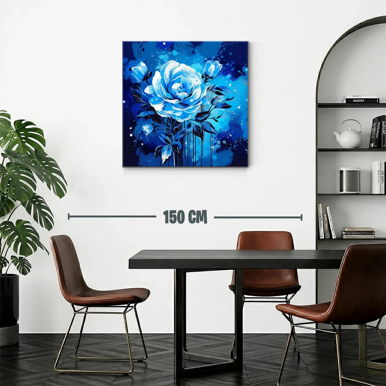 Rosa azul en composición vibrante con fondo dinámico — miniatura 2