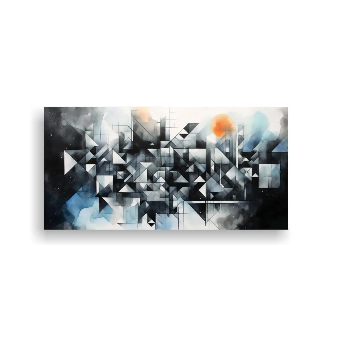 Cuadro composición geométrica abstracta con fondo difuminado
