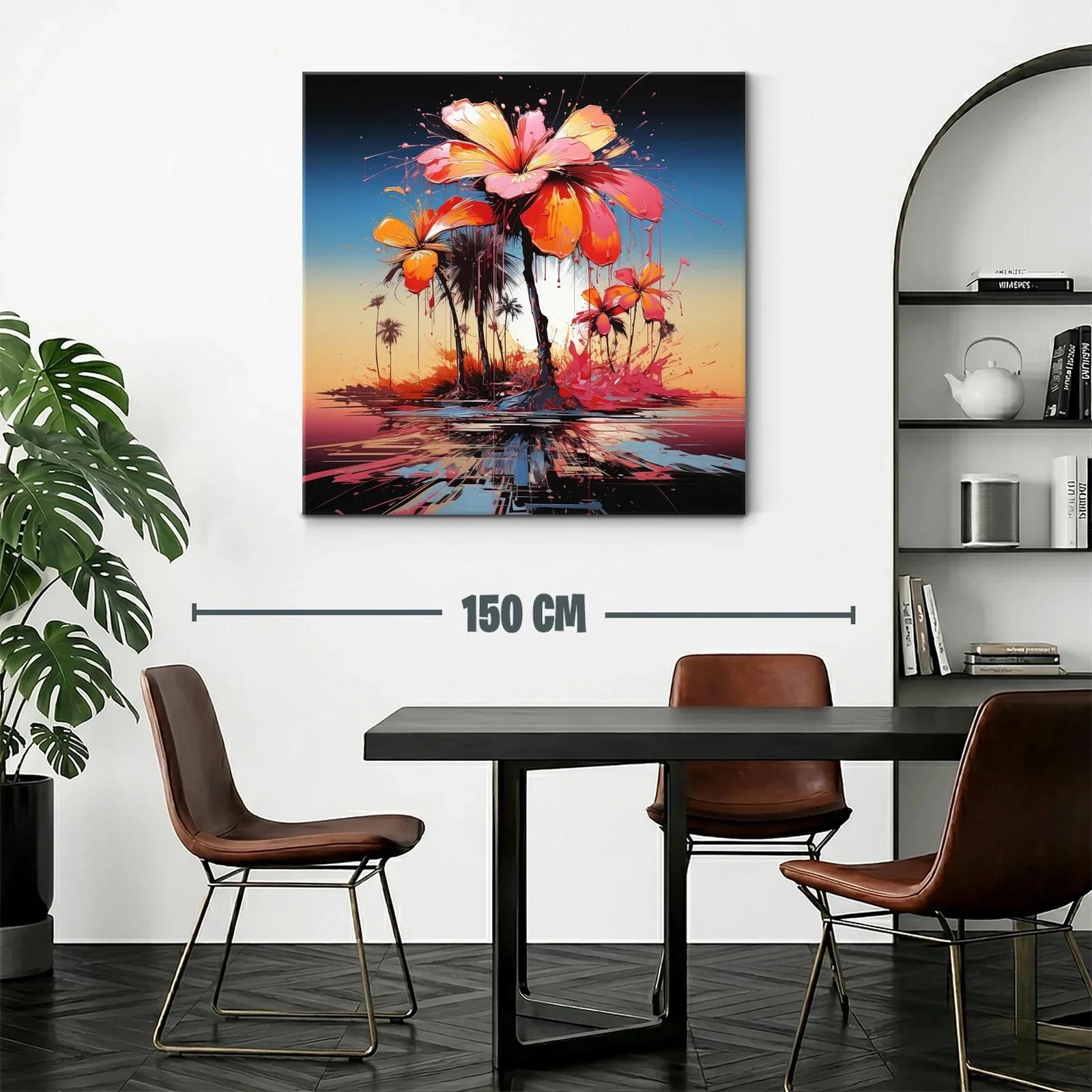 Flores vibrantes con fondo degradado al atardecer — miniatura 2