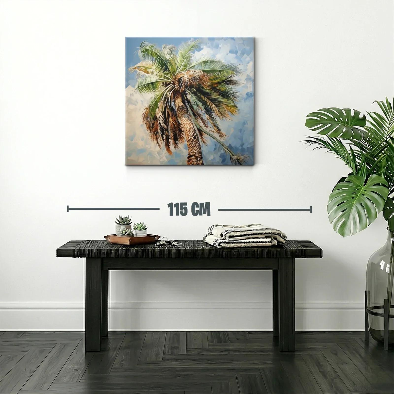 Palmera soleada con cielo azul brillante — miniatura 2