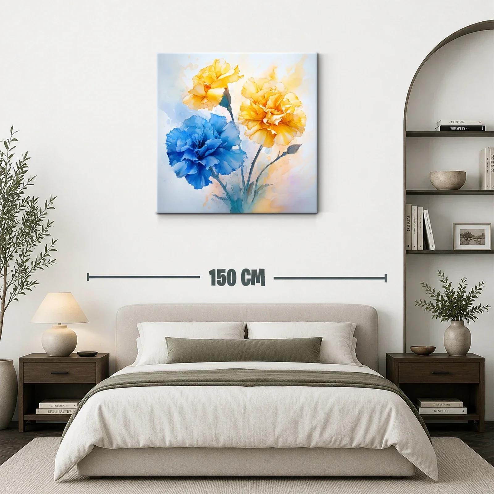 Flores vibrantes en tonos azules y amarillos delicados — miniatura 3