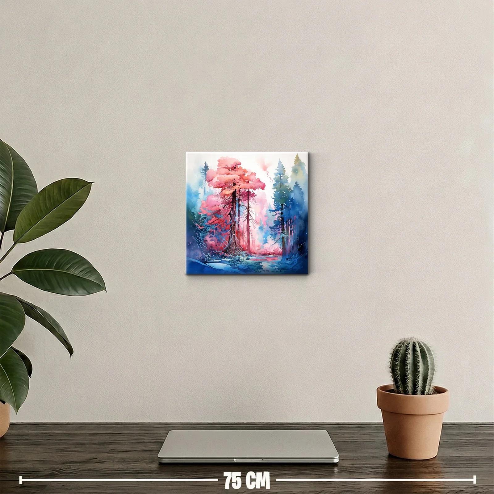 Bosque de ensueño con tonos rosas y azules — miniatura 2