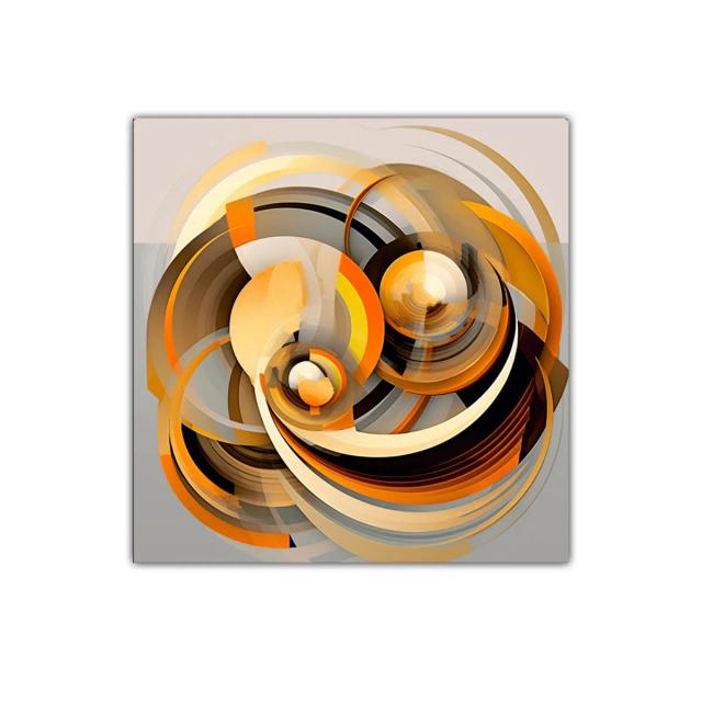 Composición Circular con Tonos Cálidos y Neutros