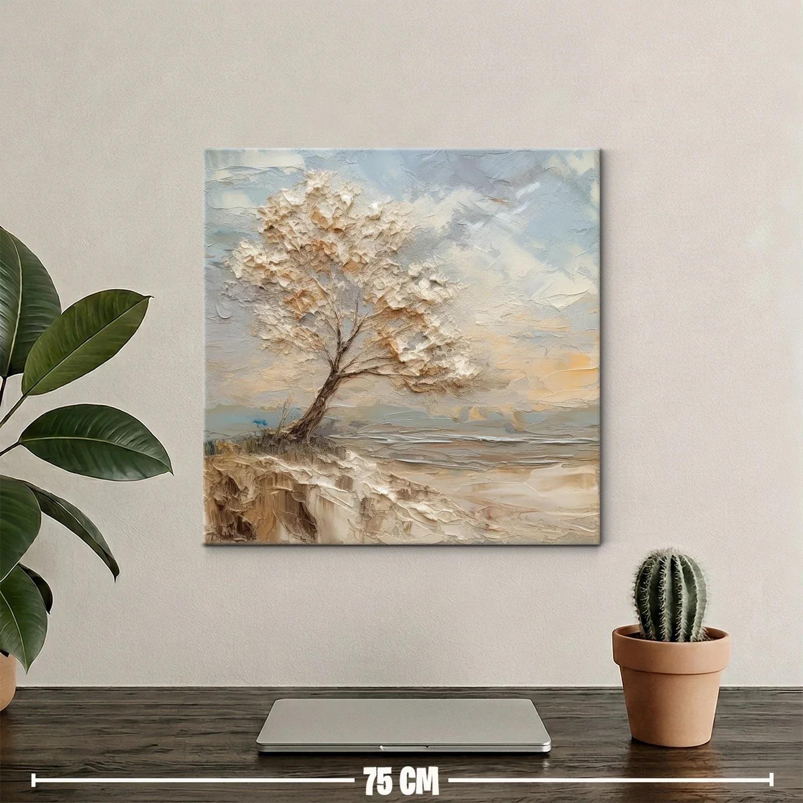 Árbol solitario en paisaje sereno con tonos cálidos — miniatura 2
