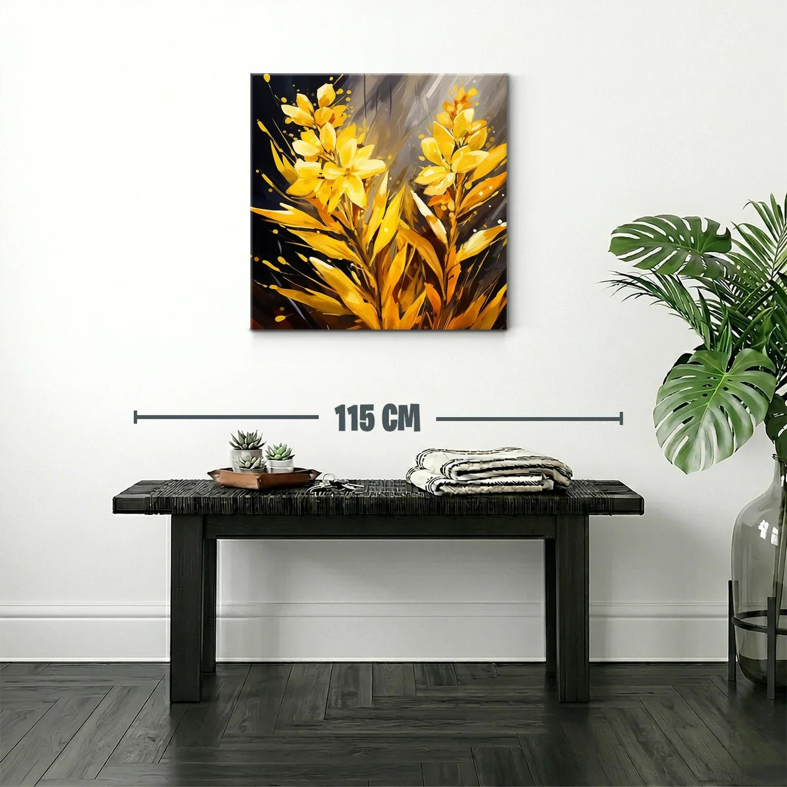 Brillante Cuadro Floral en Tono Amarillo Luminoso — miniatura 2