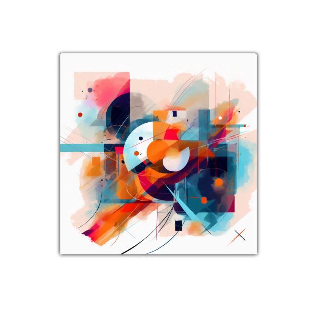 Composición abstracta en tonos vivos y formas geométricas