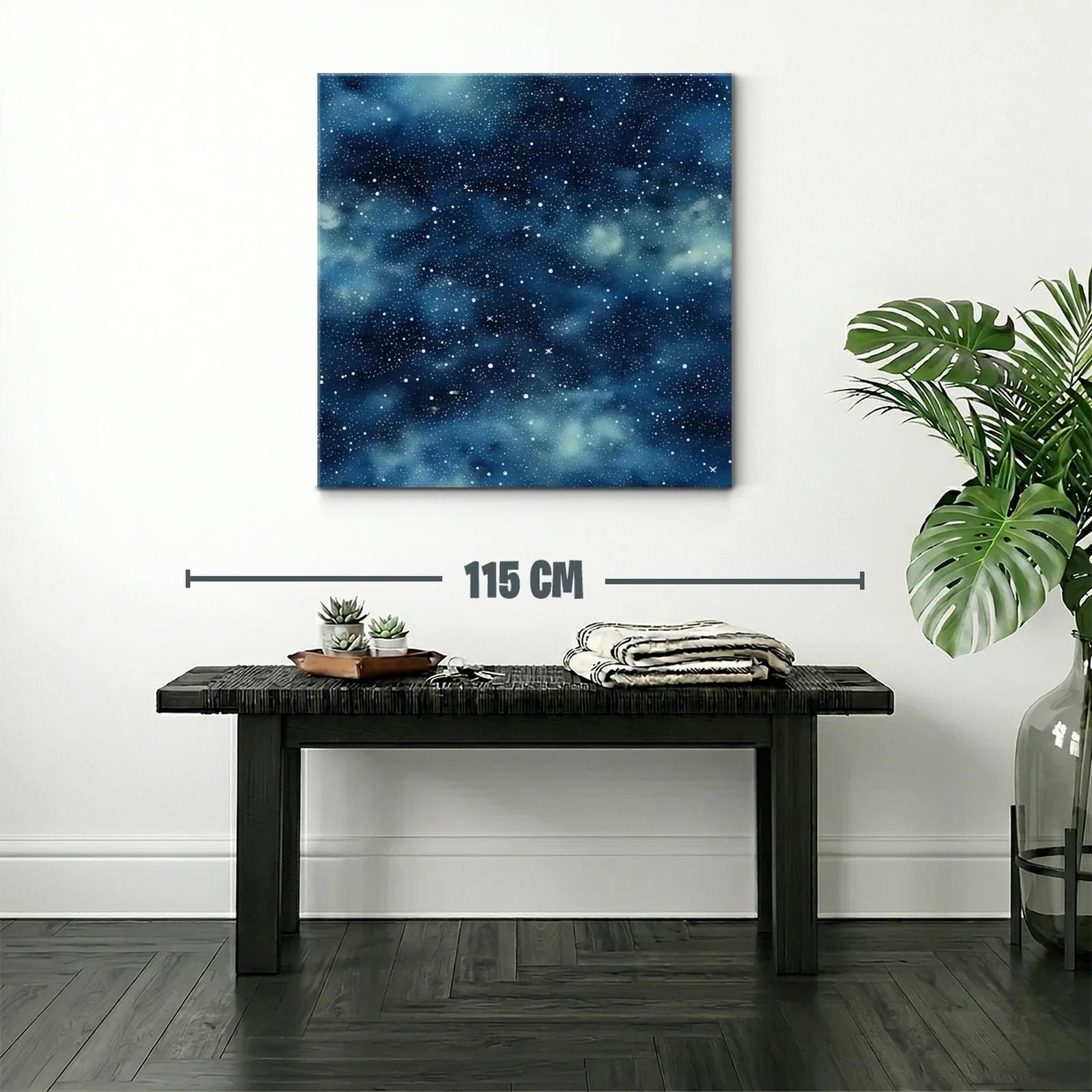 Cuadro abstracto con cielo estrellado en tonos azules — miniatura 2