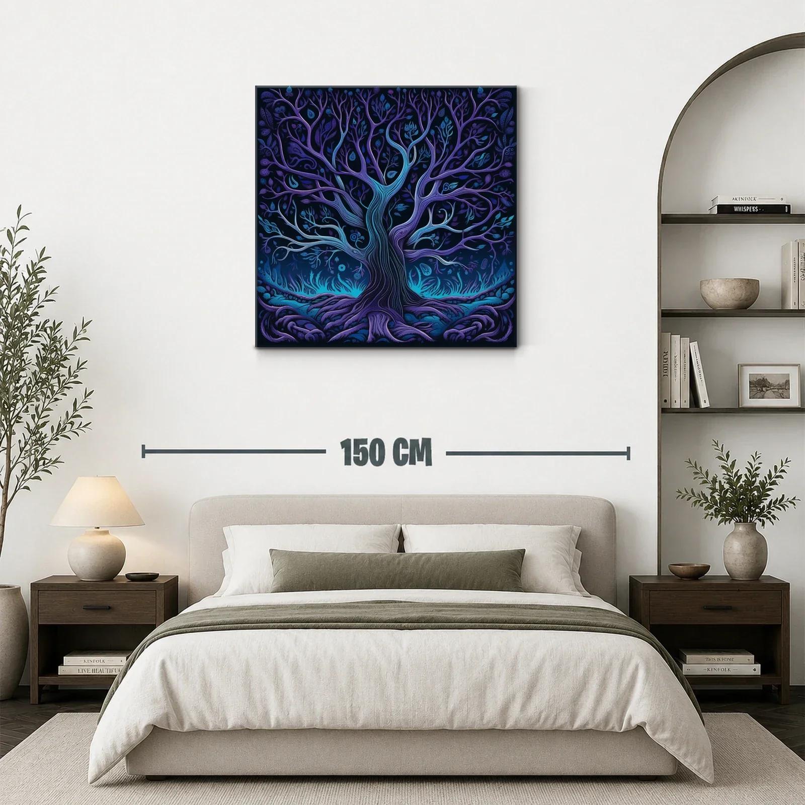Árbol místico en tonos azules y violetas vibrantes — miniatura 3