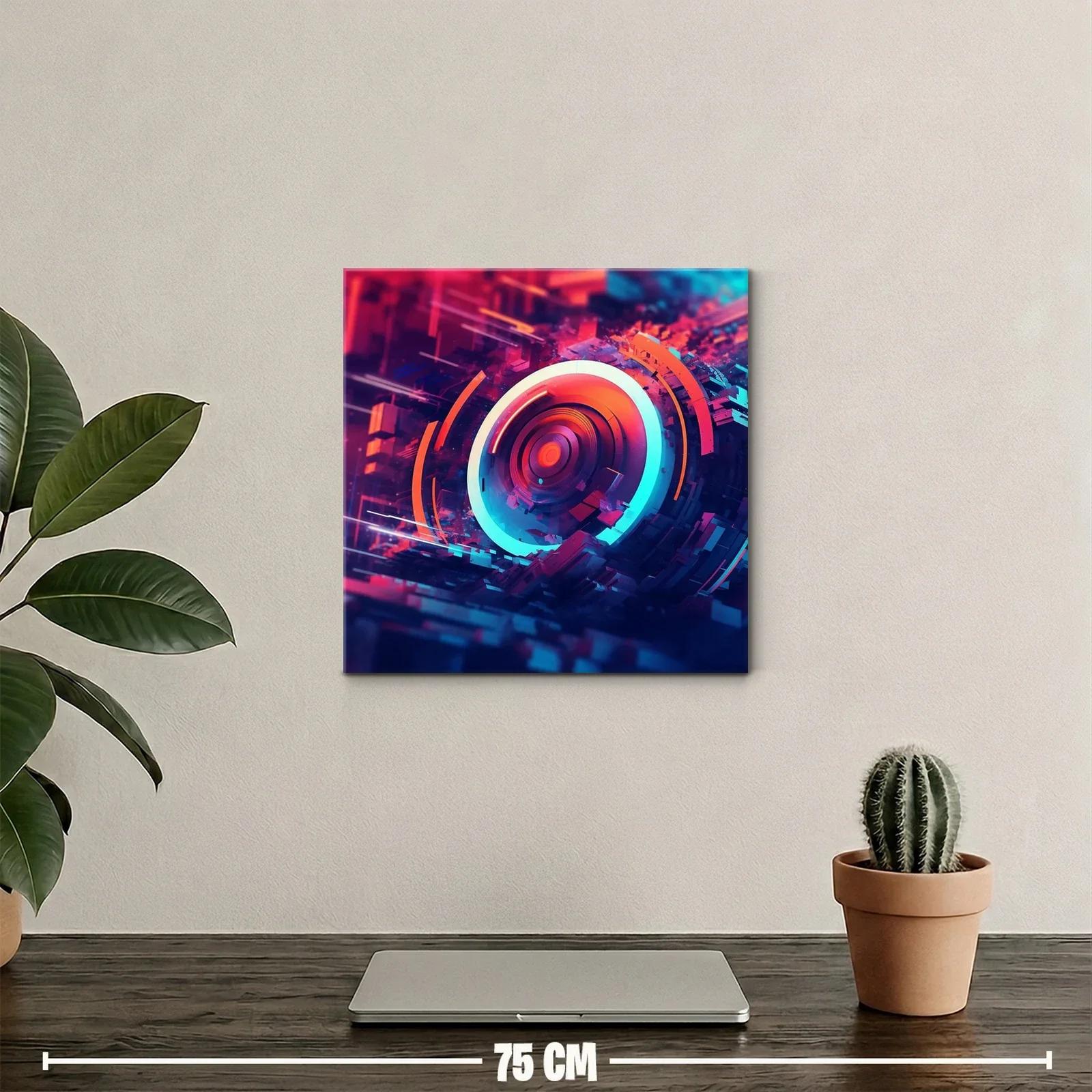 Cuadro Abstracto Círculos Luminosos en Movimiento — miniatura 2