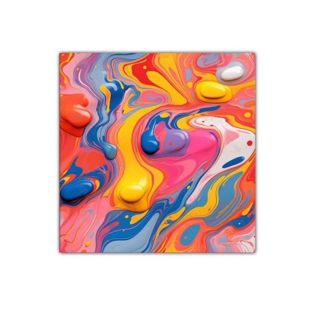 Cuadro abstracto con vibrantes colores vivos y dinámicos