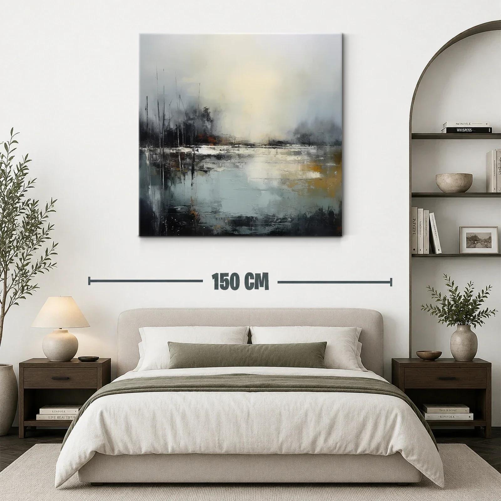 Paisaje abstracto con tonalidades grises y ocres — miniatura 3