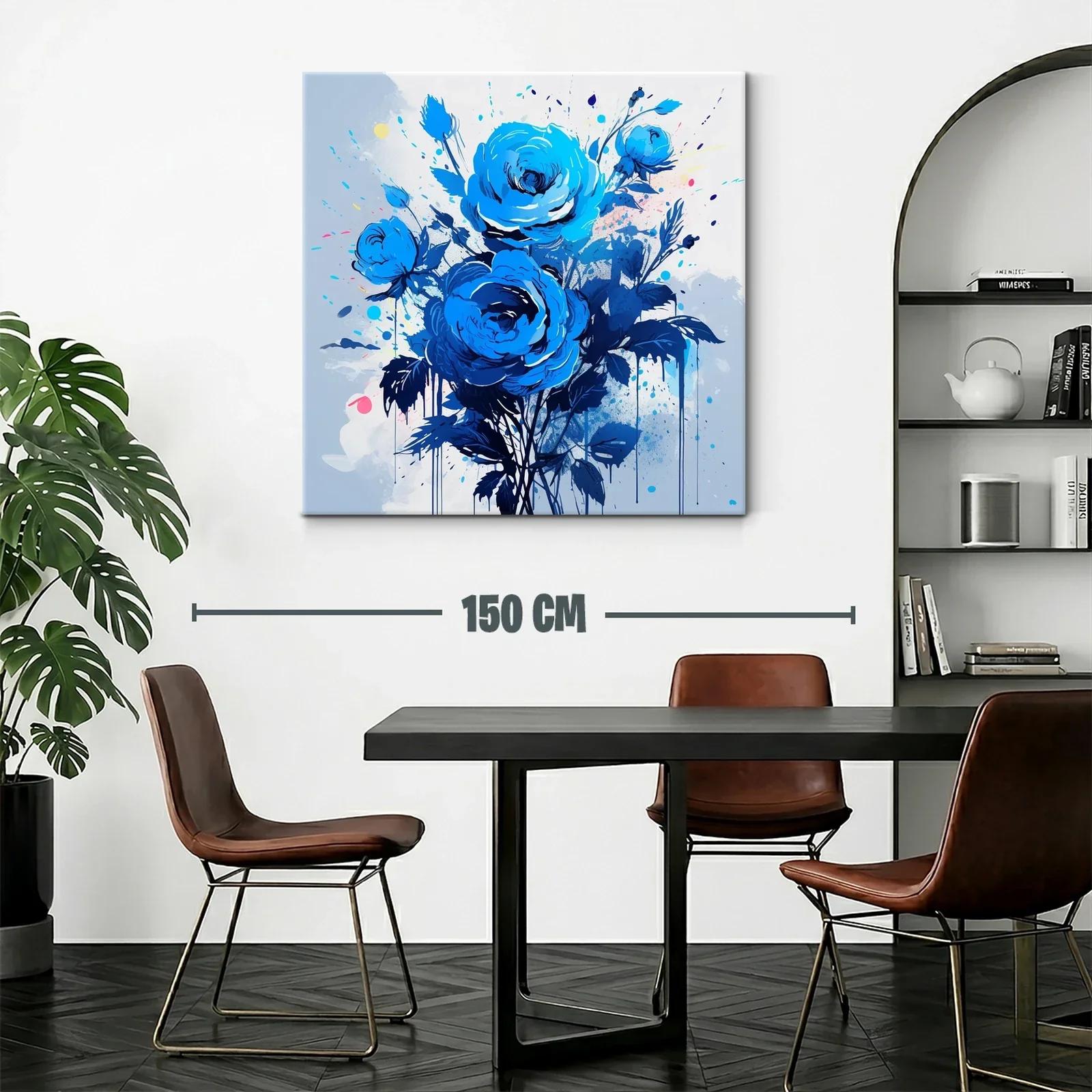 Ramo de rosas azules con pinceladas expresivas — miniatura 2