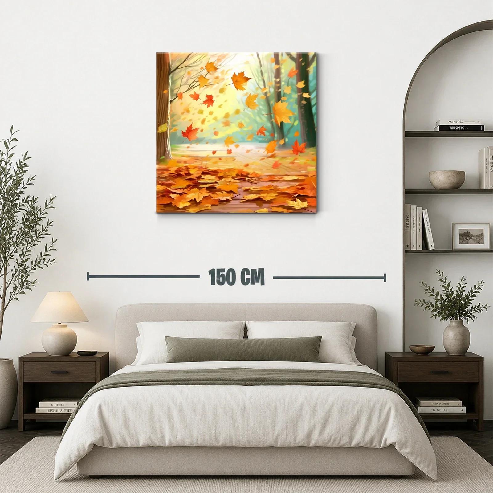 Otoño Vibrante con Hojas Caídas en Movimiento — miniatura 3
