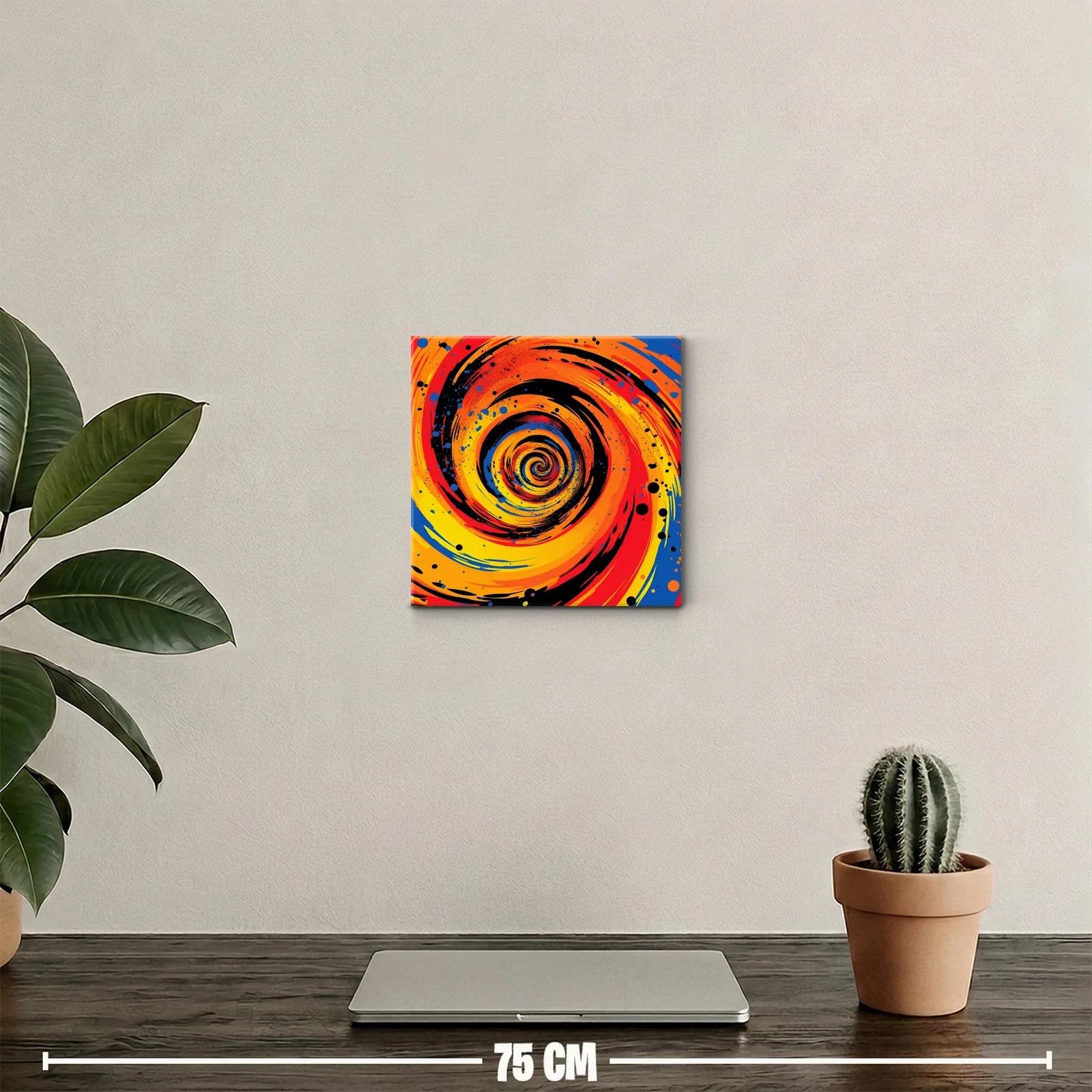 Cuadro espiral vibrante en tonos cálidos y contrastes intensos — miniatura 2