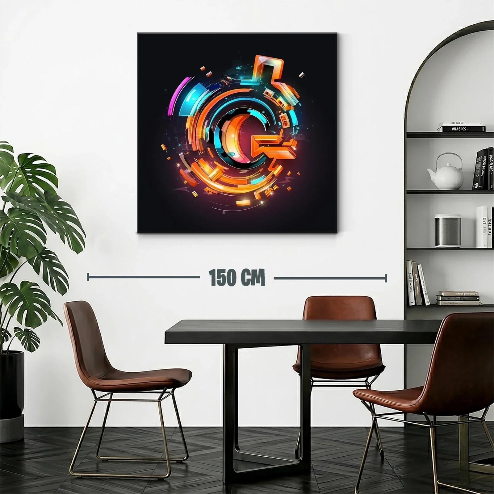 Composición abstracta dinámica en tonos cálidos y fríos vivos — miniatura 2