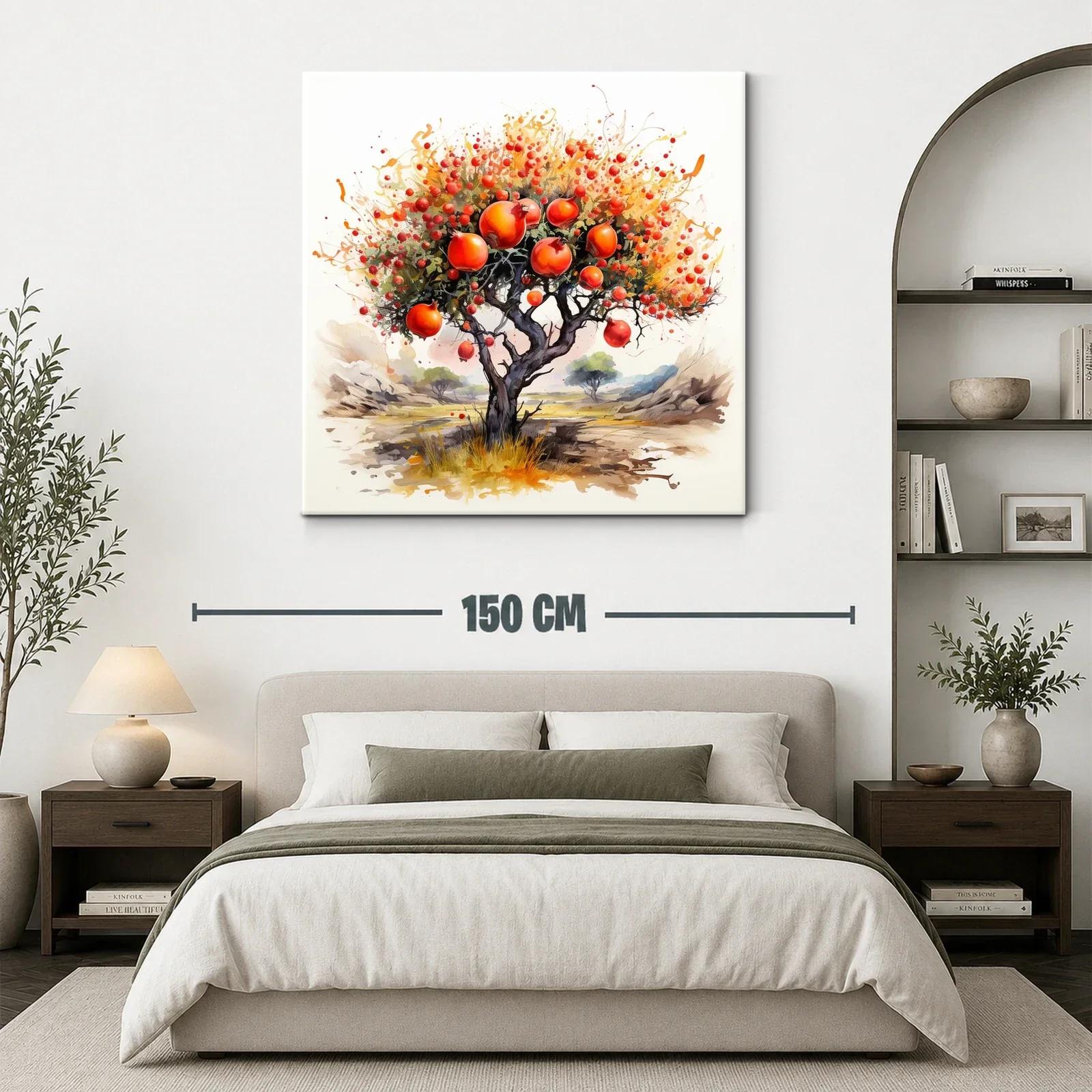 Árbol frutal con granadas en tonos cálidos y vibrantes — miniatura 3
