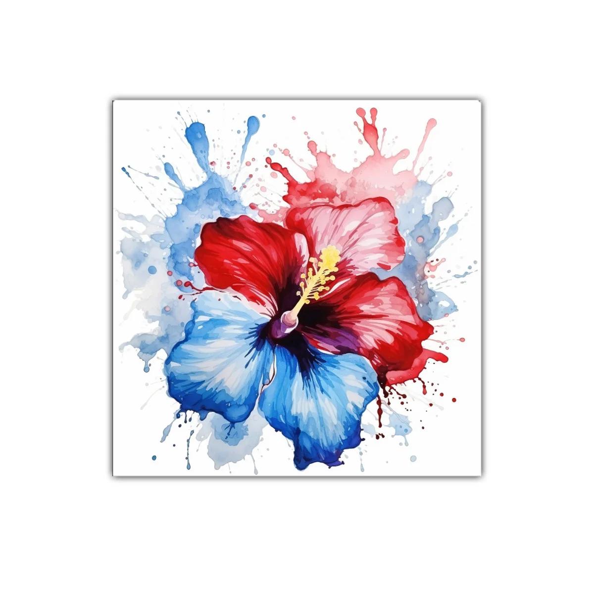 Flor vibrante en tonos azules y rojos para decorar espacios — imagen principal