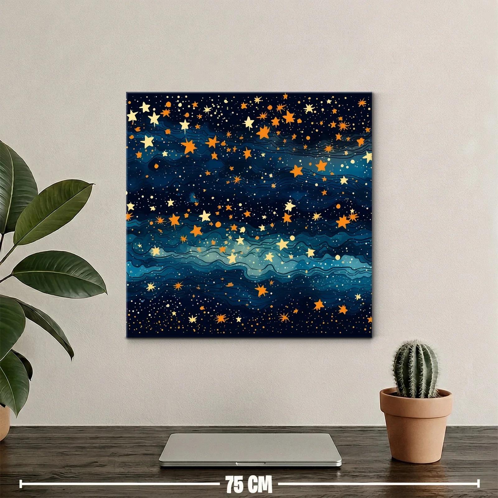 Cielo estrellado con tonos dorados y azul profundo — miniatura 2