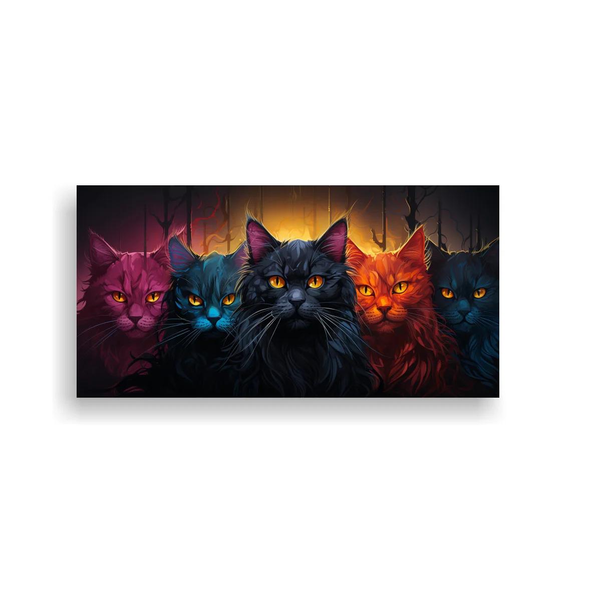 Cuadro grupo de gatos de ojos brillantes — imagen principal