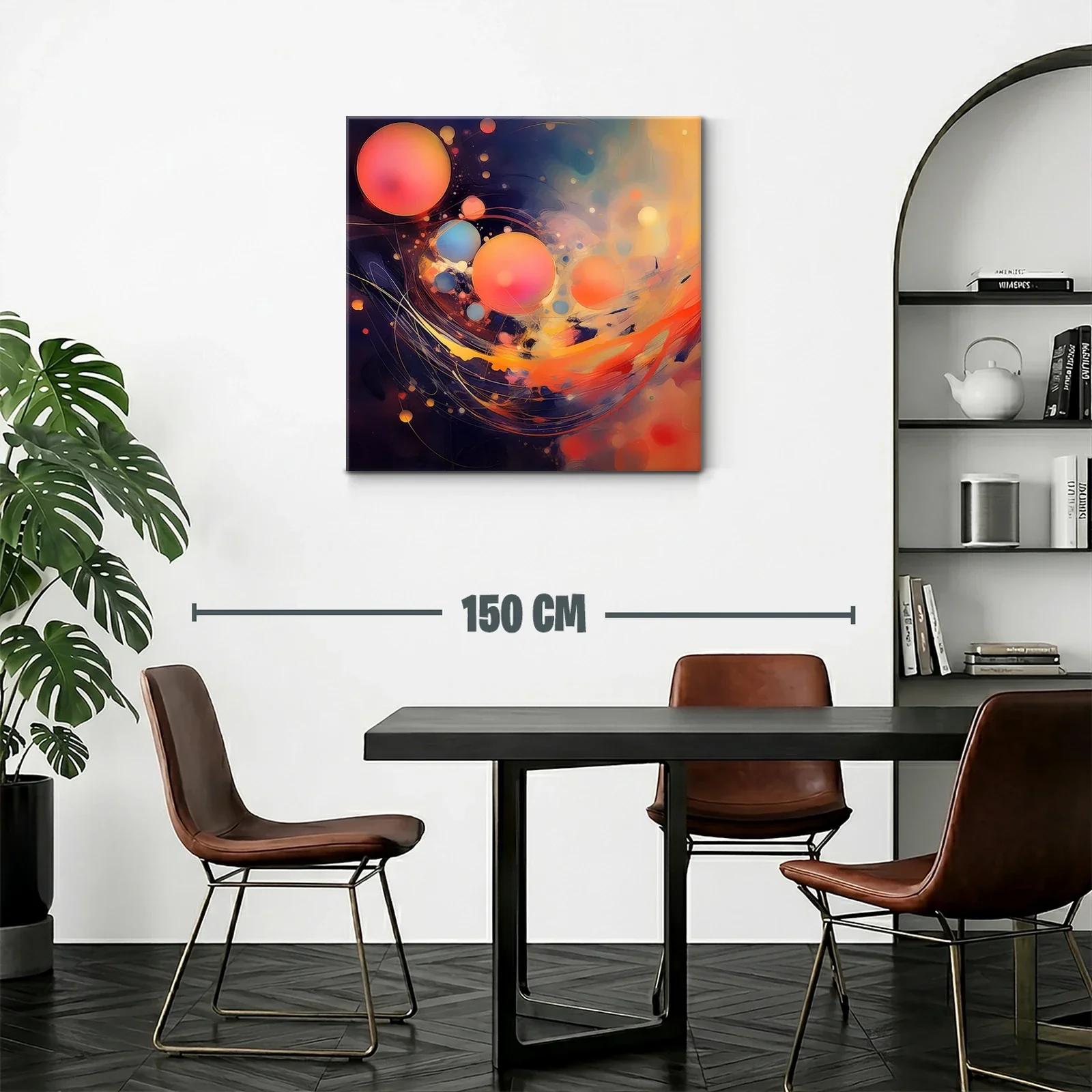 Cuadro abstracto con esferas vibrantes y dinámicas — miniatura 2