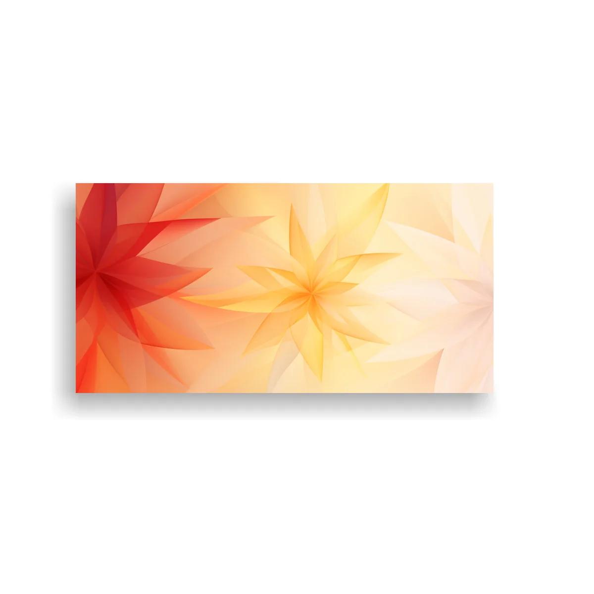 Cuadro flores abstractas superpuestas en tonos cálidos