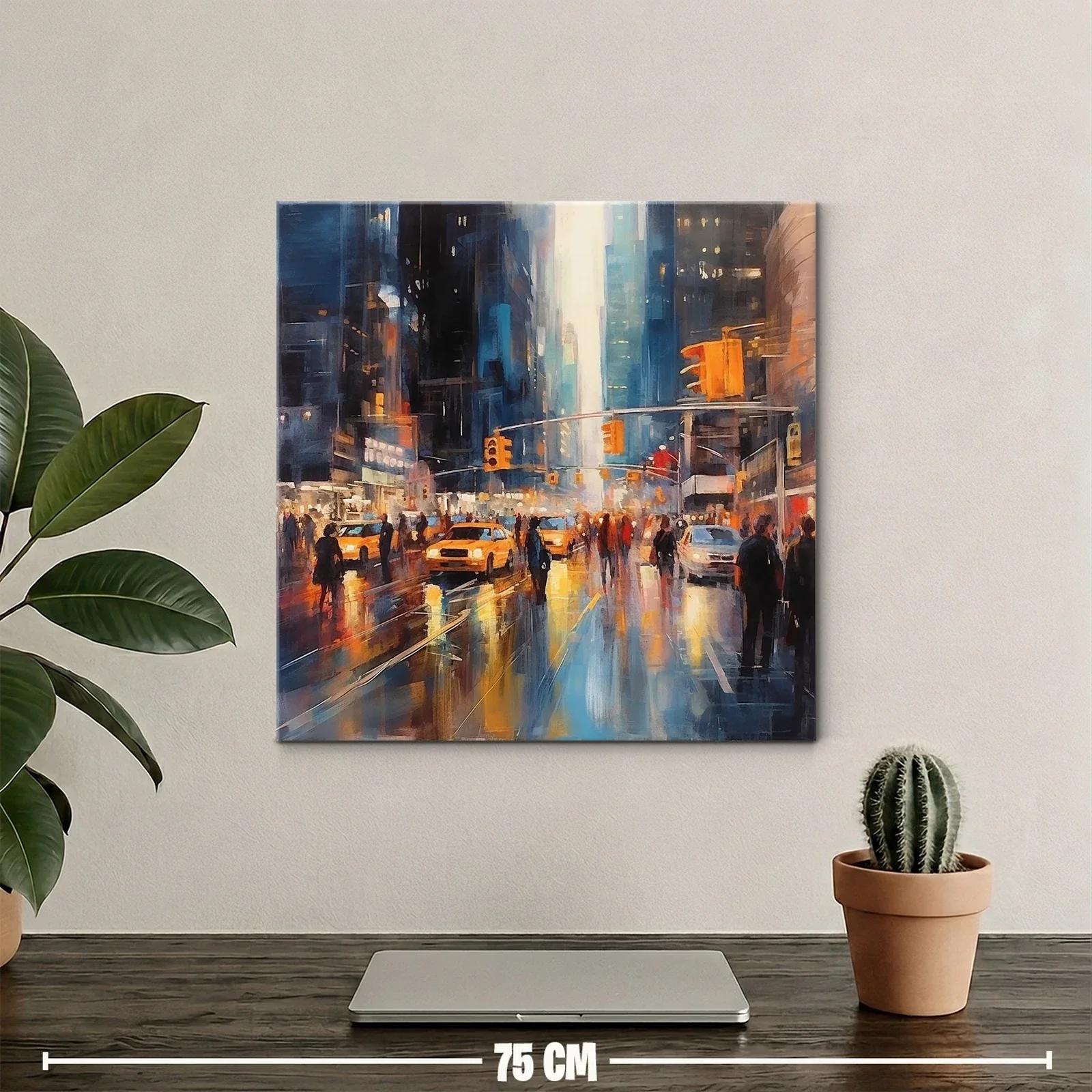 Atardecer vibrante en calle urbana con reflejos luminosos — miniatura 2