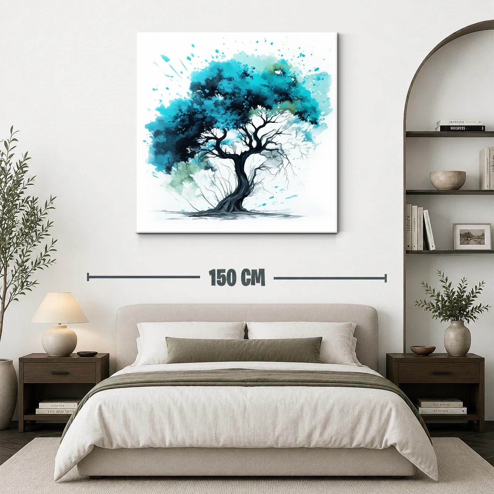 Árbol con copa azul vibrante y tronco sinuoso — miniatura 3